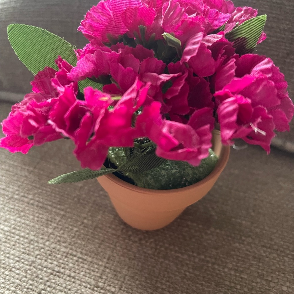Small pink faux flowers